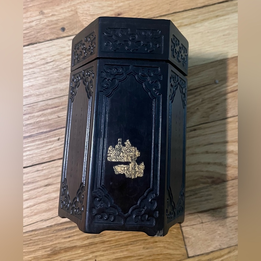 Qing Dynasty Antique Chinese Wooden Tea Box